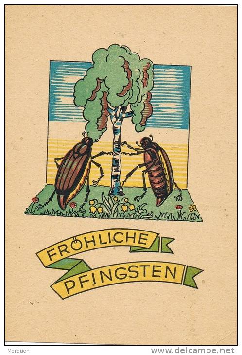 0533. Tarjeta Ilustrada SCHWERIN (almenia) 1948 To USA (not  Stamps) - Pinksteren