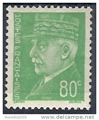 1941-42 FRANCIA MARESCIALLO PETAIN 80 CENT VERDE MH * - FR553 - 1941-42 Pétain