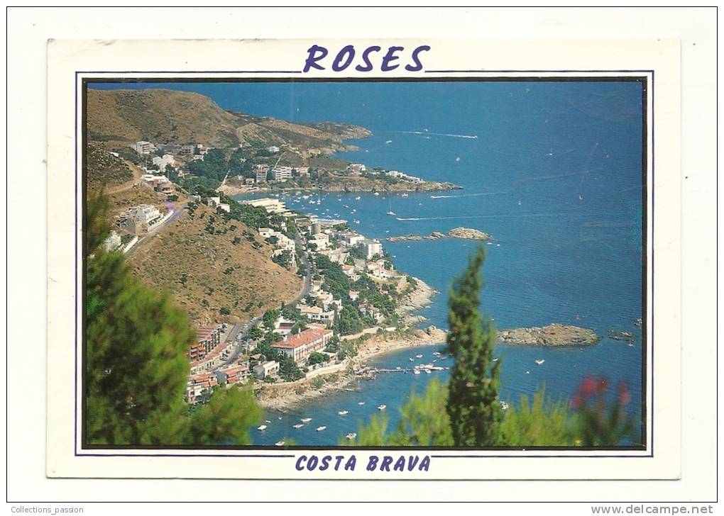 Cp, Espagne, Roses, Ses Plages Et Coôtes, Voyagée - Gerona