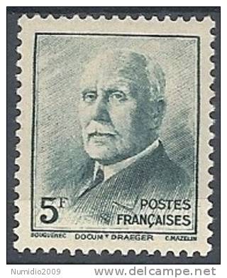 1941-42 FRANCIA MARESCIALLO PETAIN 5 F MH * - FR554 - 1941-42 Pétain