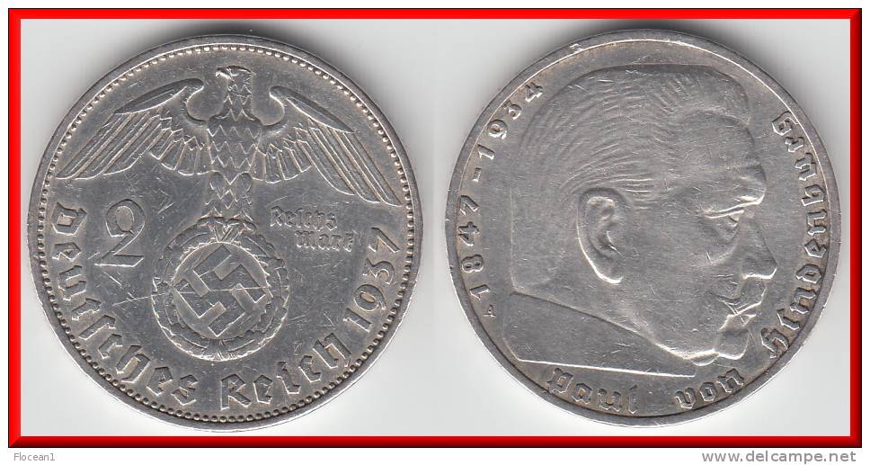 **** ALLEMAGNE - GERMANY - 2 REICHSMARK 1937 A - THIRD REICH - ARGENT - SILVER **** EN ACHAT IMMEDIAT - 2 Reichsmark