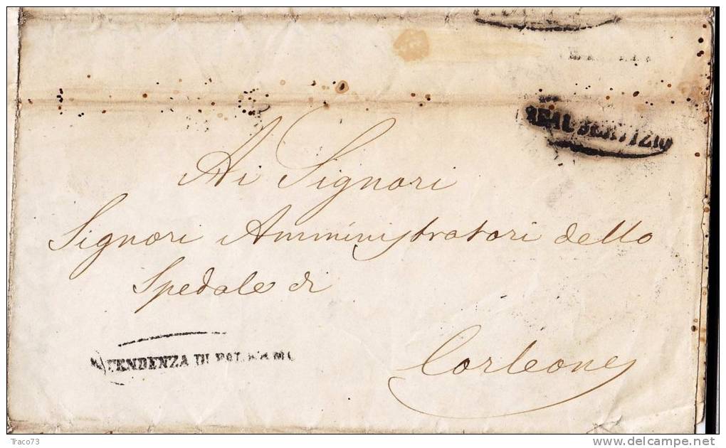 PALERMO /  CORLEONE   25.3.1860 -  Piego _  Ovale  (  INTENDENZA DI PALERMO + REAL SERVIZIO + Altro) - Sicilië