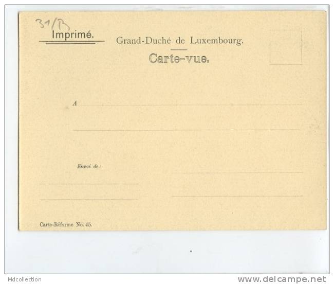 LU  LUXEMBOURG / Le Palais  / TOP CARTE RARE    Format 16,8 Cm * 12,1 Cm Edit Charles Bernhoeft Carte Réforme N° 45 - Luxemburg - Town