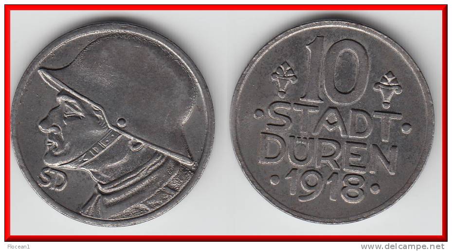 DUREN **** ALLEMAGNE - GERMANY - 10 PFENNIG STADT DUREN 1918 - HIGH QUALITY UNC **** EN ACHAT IMMEDIAT - Monétaires/De Nécessité