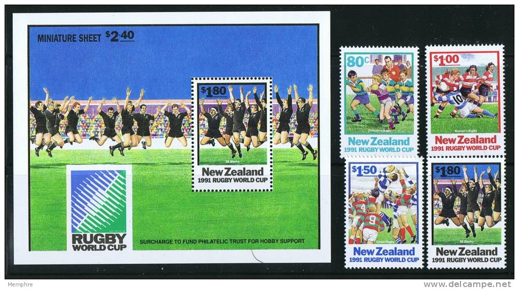 1991  Rugby World Cup  Complete Set With Souvenir Sheet  MNH ** - Unused Stamps