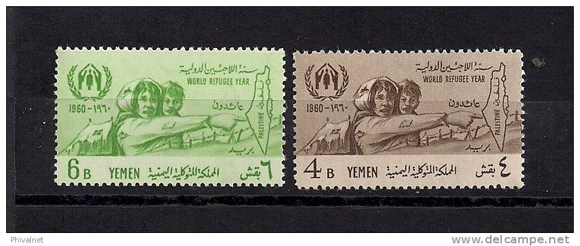 YEMEN 1960, YVERT 82/83**, AÑO MUNDIAL DE LOS REFUGIADOS - Yemen