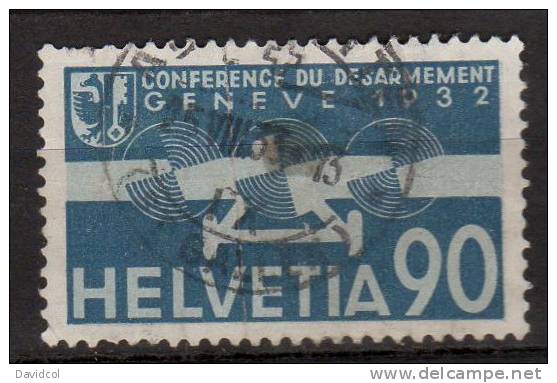 P207.-.SWITZERLAND / SUIZA .-. 1932 .-.  MI # : 258  .-. USED . AIR STAMP  . CAT. VAL. : &euro; 48 - Oblitérés