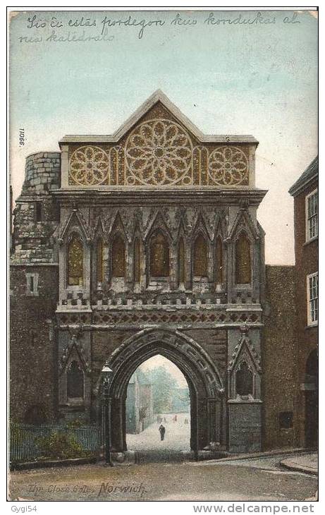 Post Card   CPA 1907     The Close Gate , Norwich - Norwich