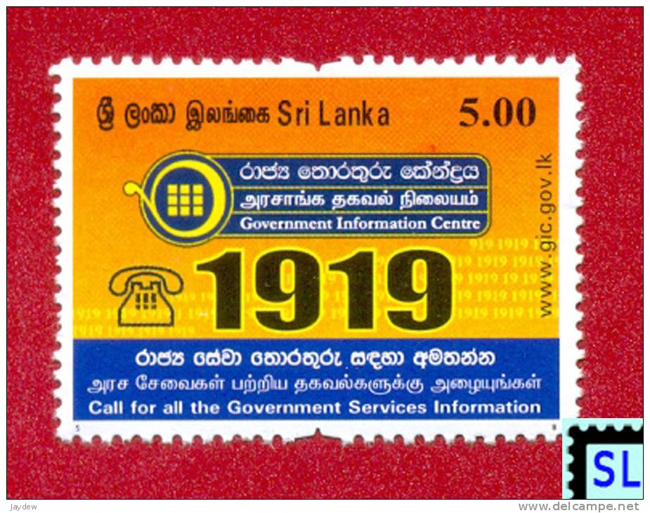 Sri Lanka Stamps 2011, Government Information Centre Call 1919, MNH - Sri Lanka (Ceylon) (1948-...)