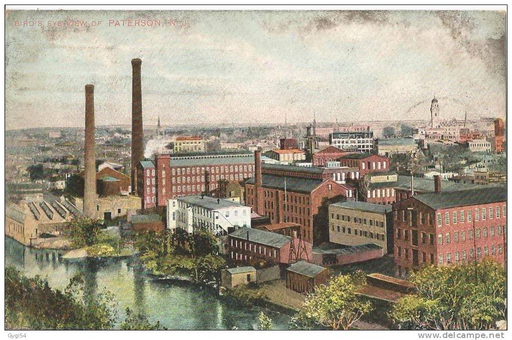 Post Card   U.S.A   1907    Bird ´s  Eye  View Of   Paterson (N.J) - Paterson