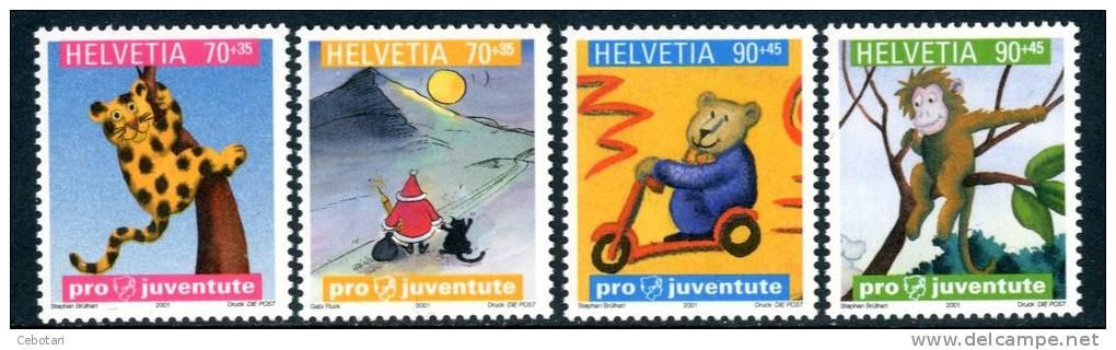 SVIZZERA / HELVETIA 2001** - Pro Juventute - 4 Val. MNH Come Da Scansione - Neufs