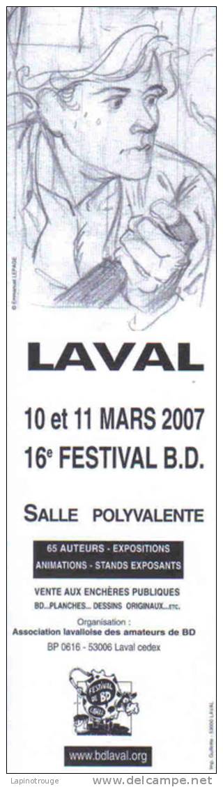 Marque Page LEPAGE Emmanuel Festival BD Laval 2007 - Marcapáginas