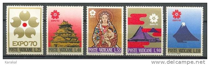 Vatican 1970 Expo 70 Osaka Exposition Universelle World's Fair Yv 497-501 Mi 556-560 MNH XX - 1970 – Osaka (Japón)