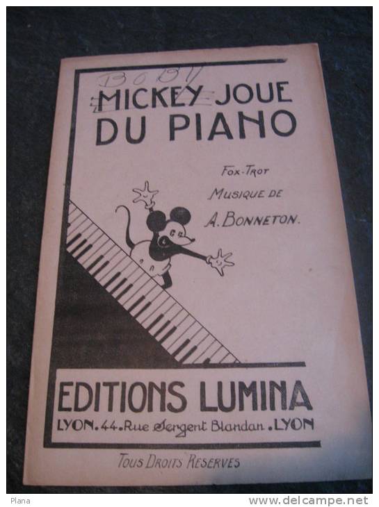 Partition Mickey Joue Du Piano Fox Trot A BONNETON - Non Classés