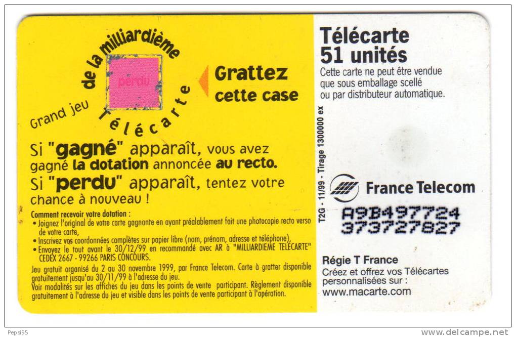 Série complète avec ce lot de 5 Télécartes: GRAND JEU DE LA MILLIARDIEME TELECARTE toutes de série A, une flèche décalée