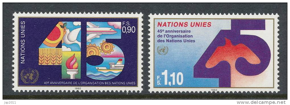 UN Geneva 1990 Michel # 188-189, MNH - Ongebruikt