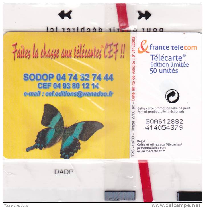 TELECARTE NSB 50 U - PAPILLONS COQUELICOTS - CEF 37 - 1200 Ex @  10/2000 - 50 Einheiten