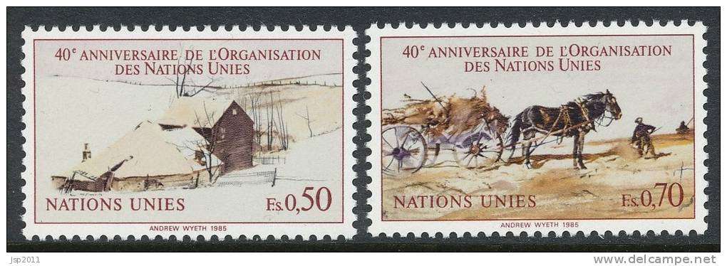 UN Geneva 1985 Michel # 133-134A, MNH - Neufs