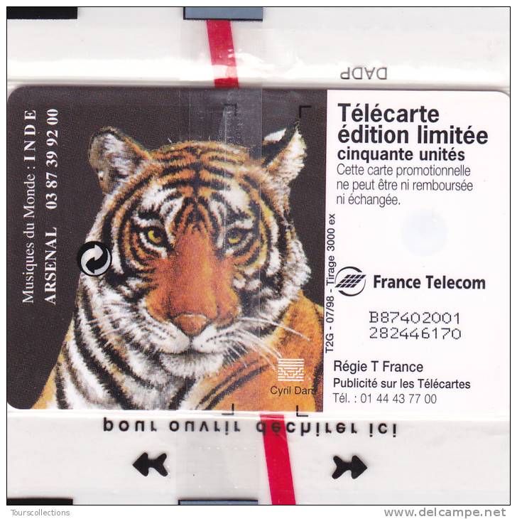 TELECARTE NSB 50 U - ARSENAL Musique De L' INDE - 1500 Ex @  07/1998 - Elephant écrasant Une Puce - Tigre - 50 Einheiten