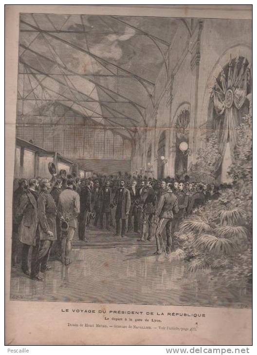 LE JOURNAL ILLUSTRE 20 04 1890 - PRESIDENT CARNOT GARE DE LYON - ECOLE POLYTECHNIQUE - EXPLORATEUR TREICH LAPLENE - 1850 - 1899