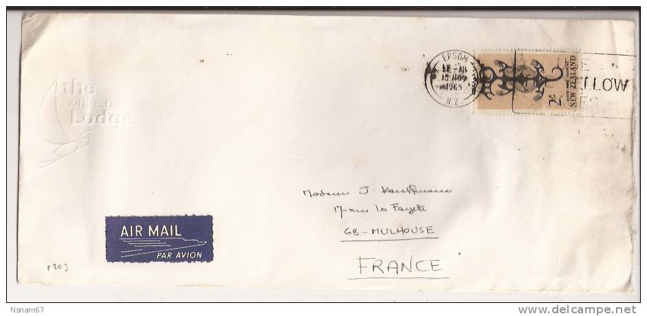 203 - EPSOM Vers FRANCE Mulhouse Haut Rhin - 1965 - Par Avion - - Cartas & Documentos