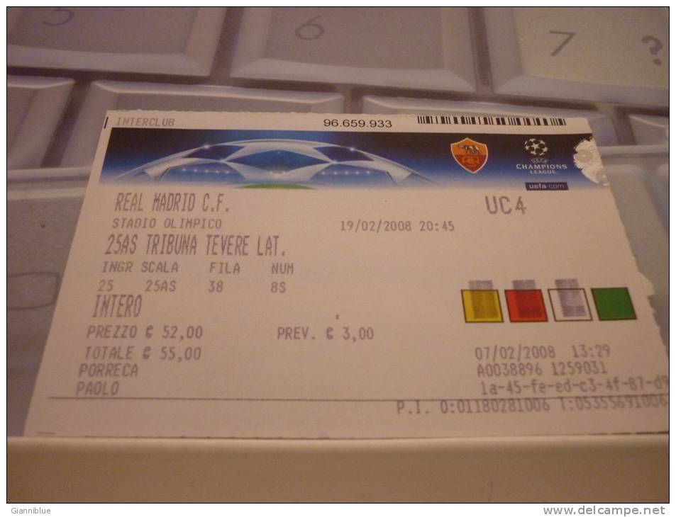 Roma-Real Madrid/Football/UEFA Champions League Match Ticket - Match Tickets