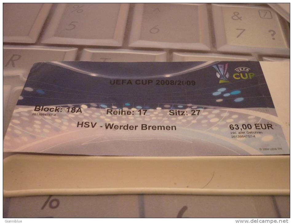 HSV Hamburger-Werden Bremen/Football/UEFA Cup Match Ticket - Match Tickets