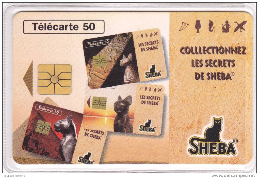 TELECARTE 50 U SHEBA VARIETE 3 L à "colllectionnez" - 100 000 Ex @ 03/1996- Chat - Fehldrucke