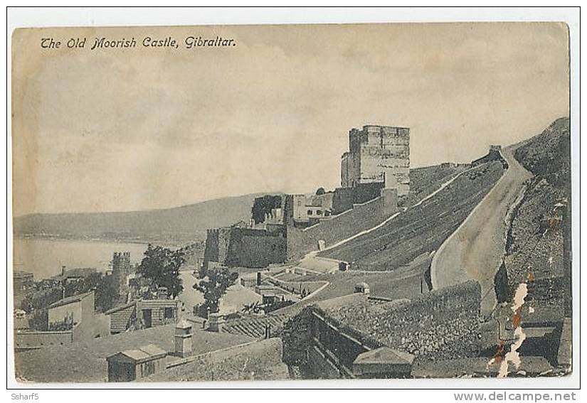 Gibraltar The Old Moorish Castle Used In The UK 1914, Card Is Soft In Places And Has Minor Faults - Gibraltar