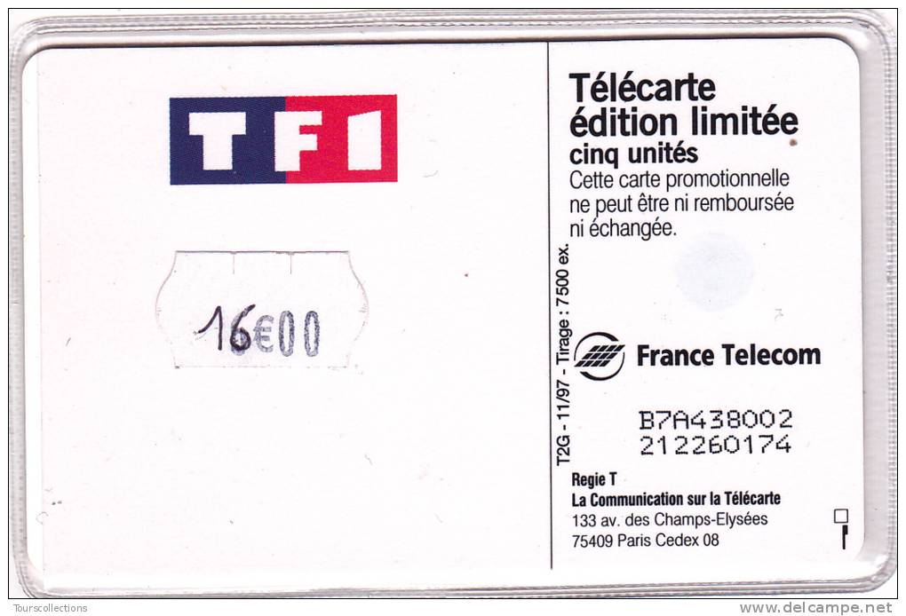 TELECARTE 5 U @ ANIMATEURS TELE - 7500 Ex @ 11/1997 Arthur Foucault Chazal Pernaud Rolland PPDA Bronkaers - 5 Eenheden