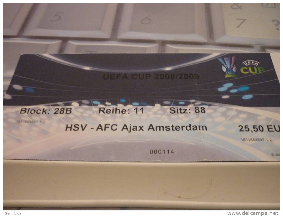 HSV Hamburger-Ajax/Football/UEFA Cup Match Ticket - Tickets D'entrée