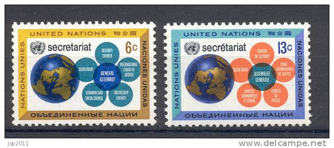 UN New York 1968 Michel 196-197, MNH** - Nuovi