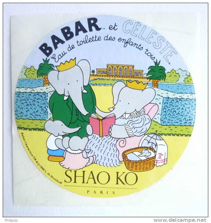 AUTOCOLLANT Babar Et Celeste SHAO KO Eau De Toilette - Autocollants