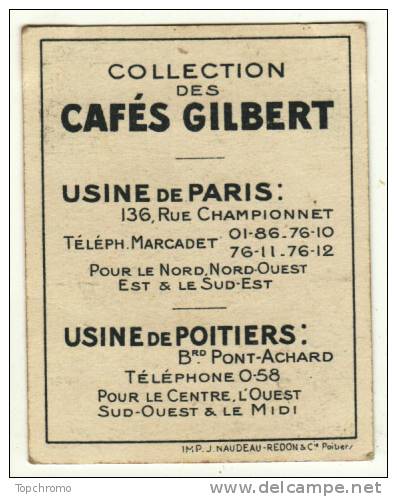 Petite Chromo Image Cafés Gilbert Colonies Françaises L´Afrique Equatoriale Guerriers Lance Bouclier Série VII N°11 - Autres & Non Classés