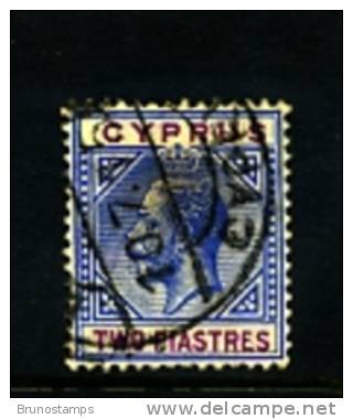 CYPRUS - 1912   GEORGE V   2 PIASTRES   WMK  MULTI  CA   FINE USED - Chypre (...-1960)
