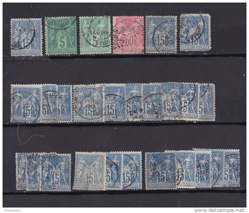 FRANCE  LOT SAGE    2EME CHOIX - 1898-1900 Sage (Type III)