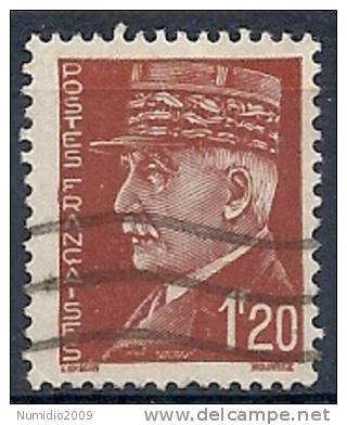 1941-42 FRANCIA USATO MARESCIALLO PETAIN 1,20 F - FR555 - 1941-42 Pétain