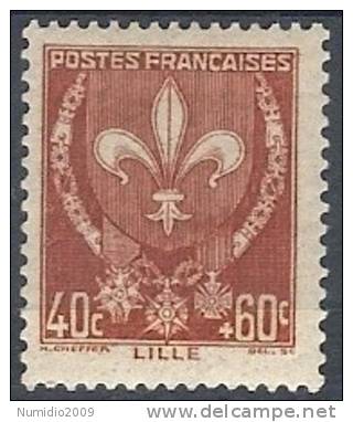 1941 FRANCIA SOCCORSO NAZIONALE STEMMI DI CITTA 40+60 CENT MH * - FR556 - 1941-66 Coat Of Arms And Heraldry