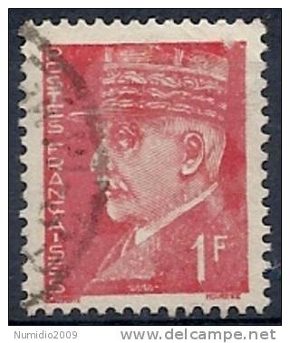 1941-42 FRANCIA USATO MARESCIALLO PETAIN 1 F - FR557-2 - 1941-42 Pétain