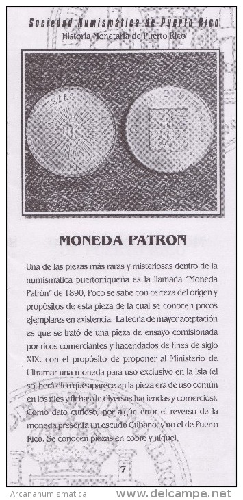 PUERTO RICO (Colonia Española/Spanish Colony) 10 Céntimos 1.890 Cobre SC/UNC KM#Pn1 Réplica SC/UNC  T-DL-10.148 Aus. E. - Prove & Monete Ribattute