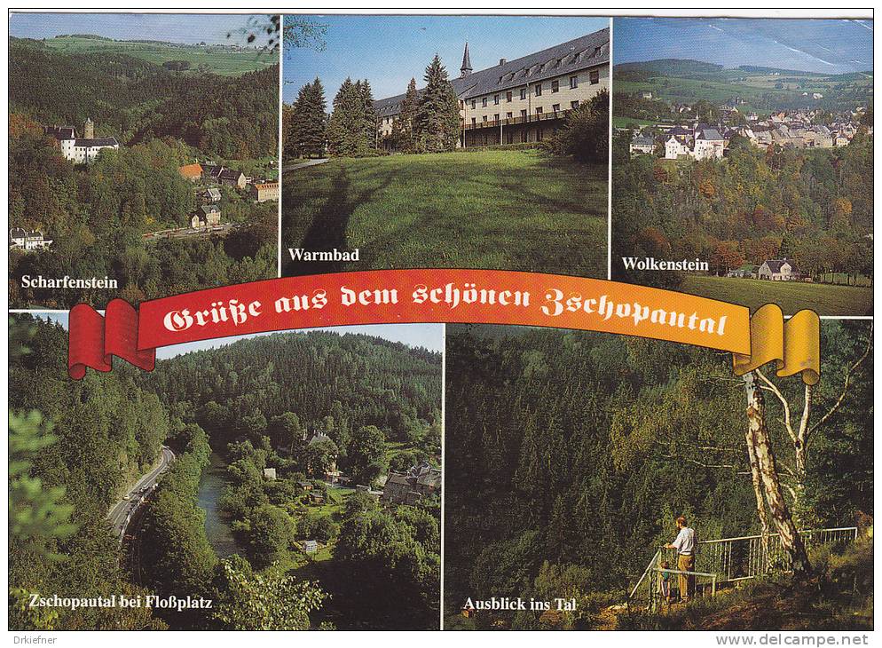 Grüße A.d. Schönen Zschopautal, Scharfenstein Wolkenstein Warmbad 1992 - Zschopau