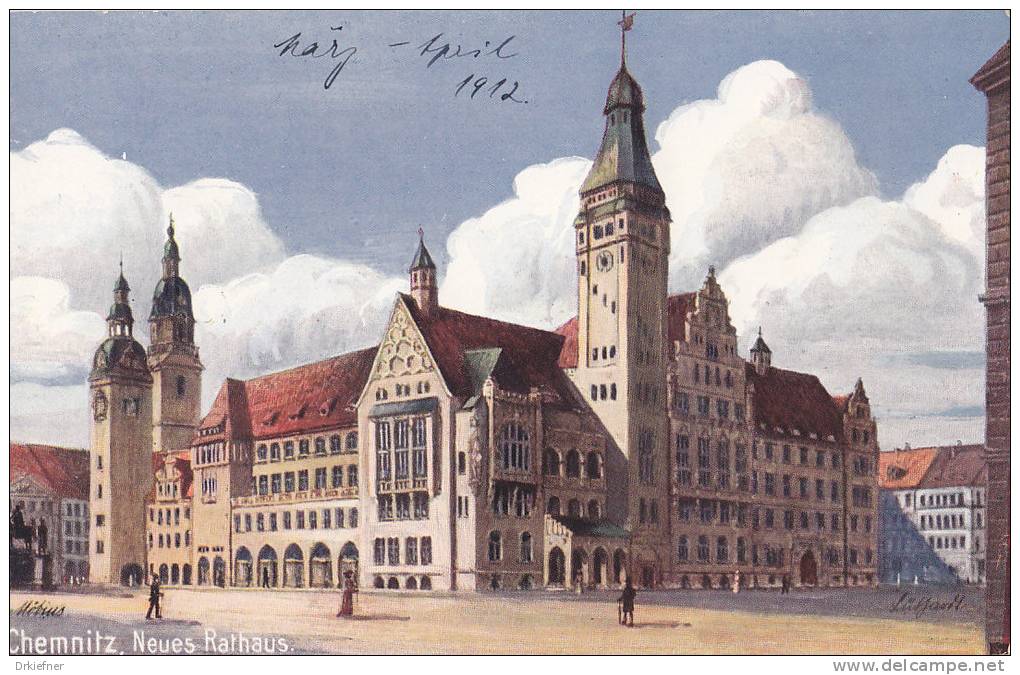 Chemnitz, Neues Rathaus, Um 1912 - Chemnitz