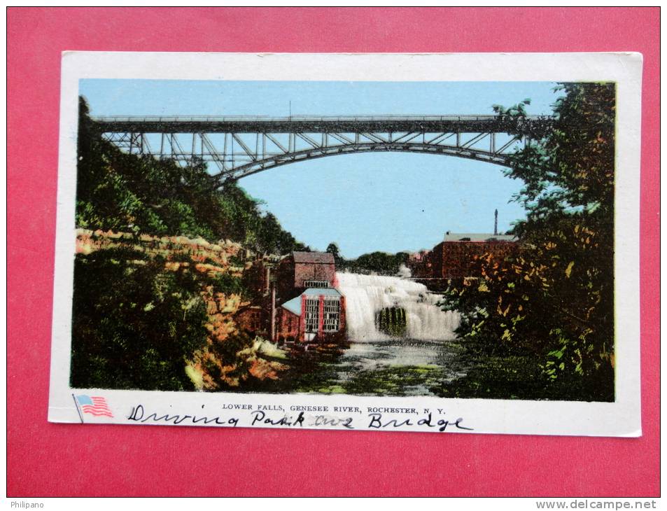 - New York > Rochester   Lower Falls Genesee River Bridge Ca 1910 --   ---- Ref 724 - Rochester