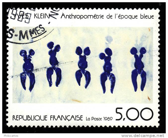 Variété 1989-  Y&T  2561  -  Yves Klein - Défaut D'essuyage  - Oblitéré - Used Stamps