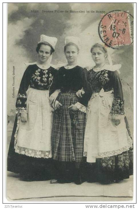 CPA Jeune Filles De Bannalec Et De Scaer Du 13/06/1907 - Bannalec