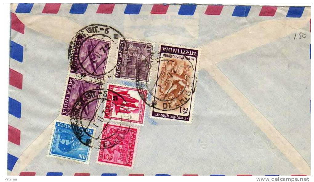 Carta Aerea, Delhi,  1972, India - Poste Aérienne