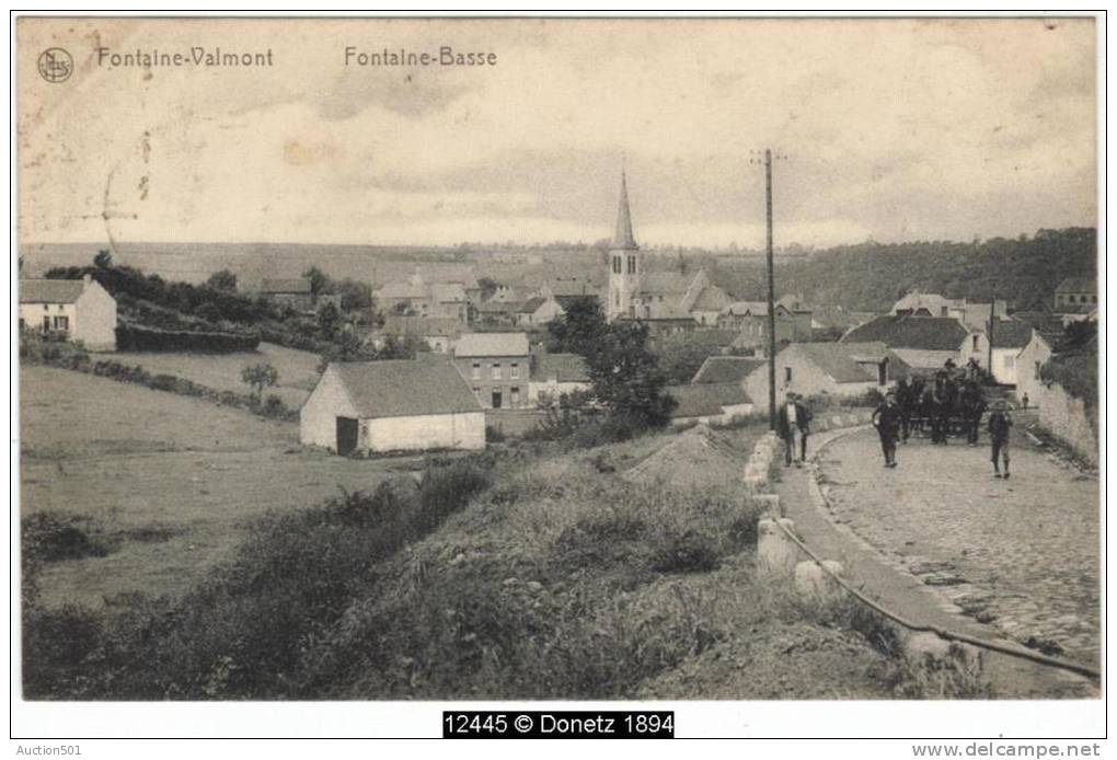 12445g ATTELAGE - Fontaine-Valmont - 1910 - Merbes-le-Château