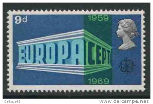 Great Britain 1969 Mi 512 YT 559 ** 10th Ann. Europa And CEPT- Emblems 1959-1969) / Post- Telegrafenunion - Nuevos