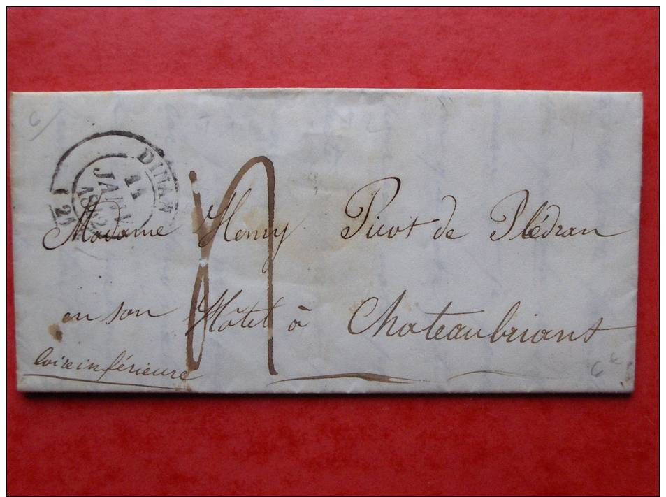 452/ LETTRE AVEC CORRESPONDANCE DE DINAN POUR CHATEAUBRIANT 1842 - 1801-1848: Précurseurs XIX