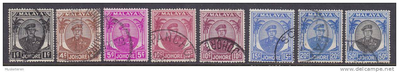 ## Malaya State Johore 1948 Mi. 115, 118-19, 123 (x2), 125, 127, 132 Sultan Ibrahim - Johore